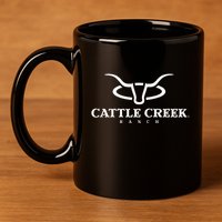 Cattle Creek Original White Logo 11oz C Handle Ceramic Mug