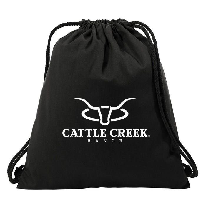 Cattle Creek Original White Logo Drawstring Bag