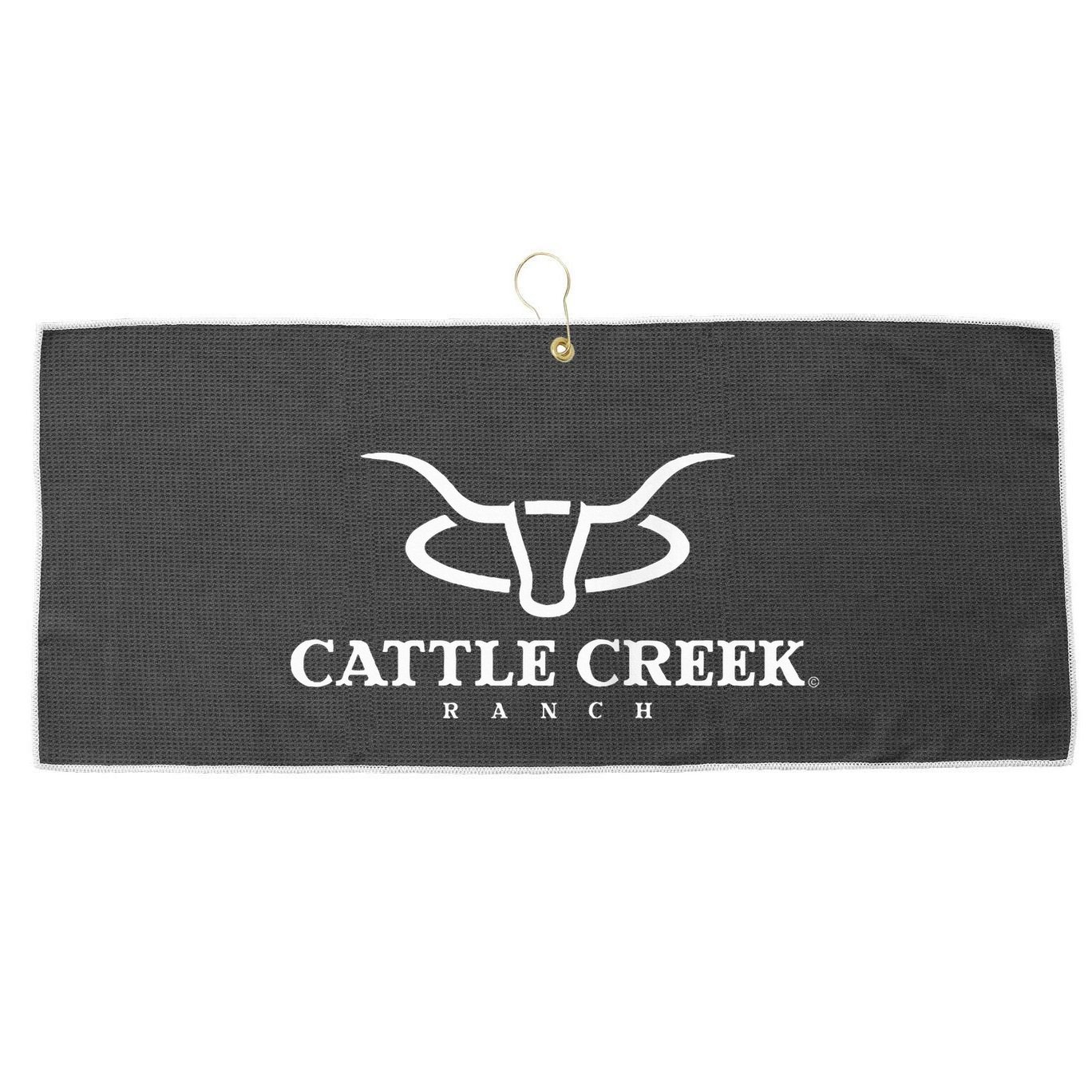 Cattle Creek Original White Logo Large Microfiber Waffle Golf Towel
