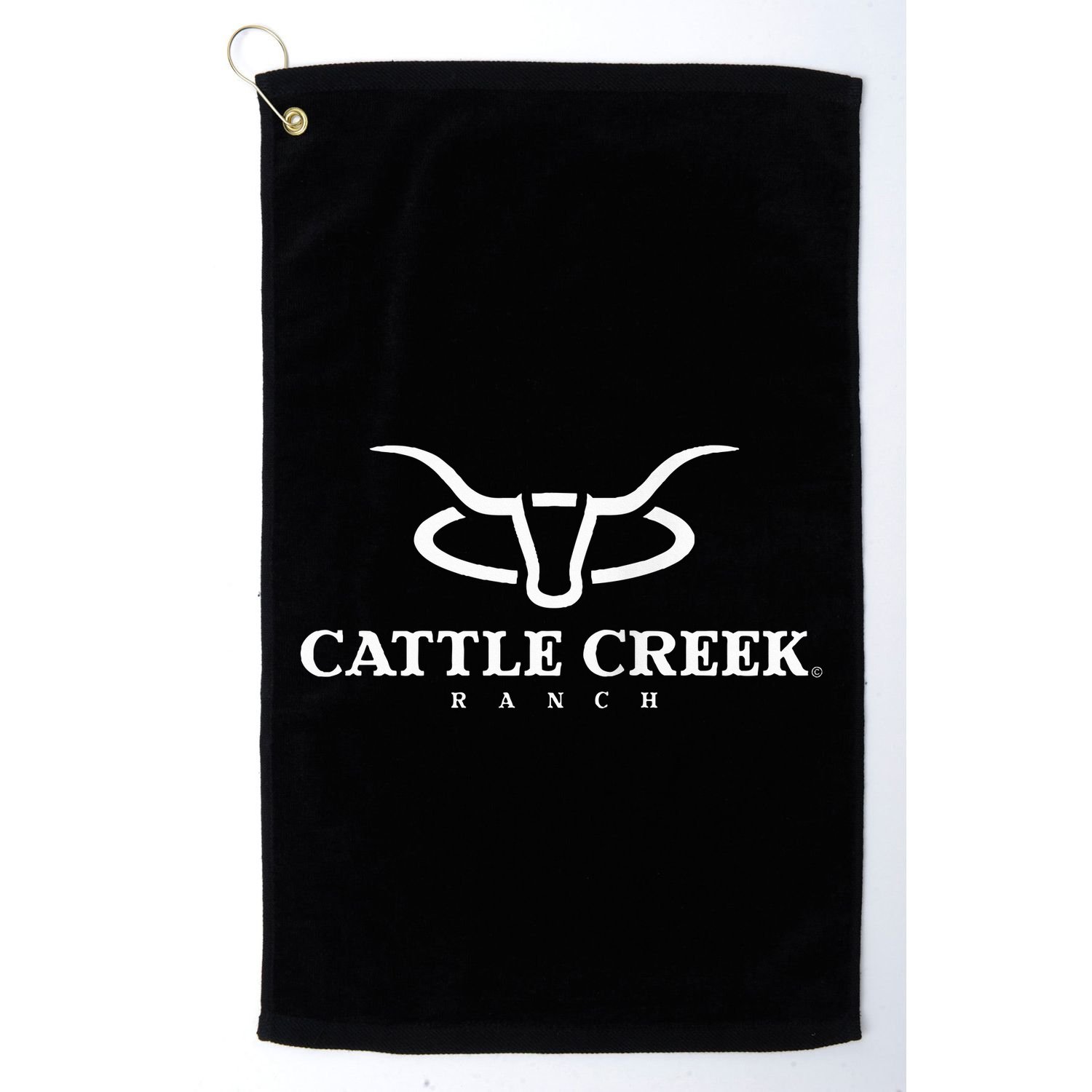 Cattle Creek Original White Logo Golf Towel