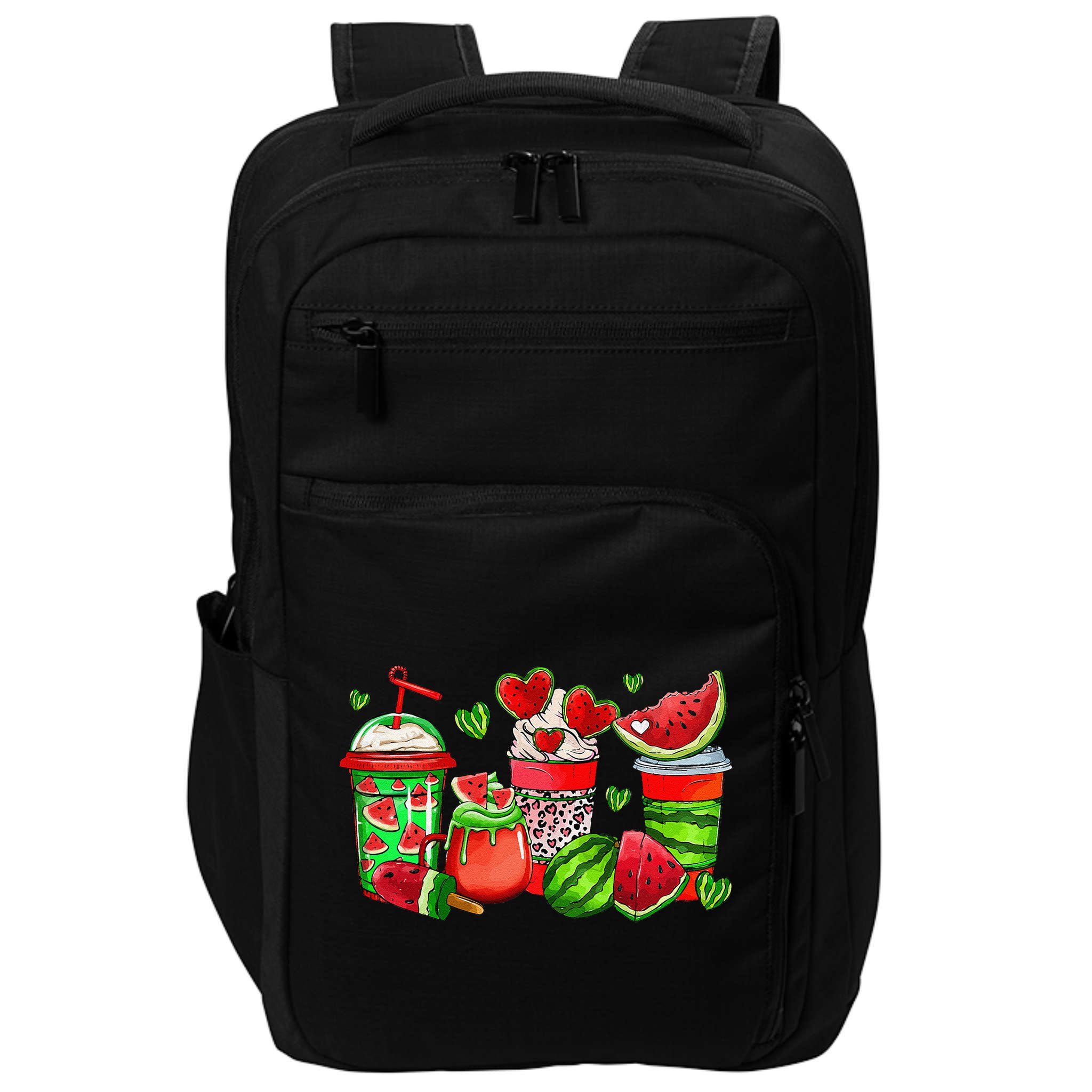 Cute Cups Of Iced Coffee Watermelon Tropical Summer Vacation Impact Tech Backpack