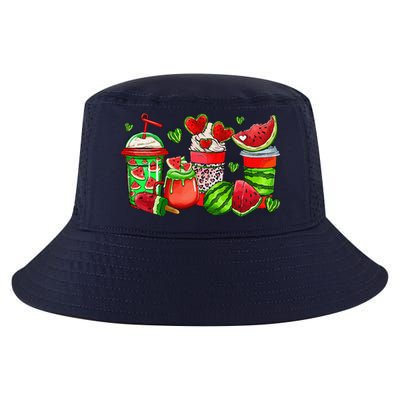 Cute Cups Of Iced Coffee Watermelon Tropical Summer Vacation Cool Comfort Performance Bucket Hat