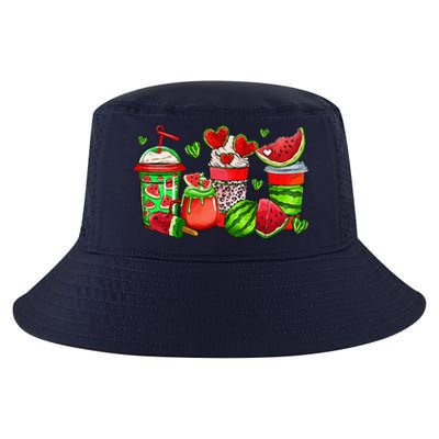 Cute Cups Of Iced Coffee Watermelon Tropical Summer Vacation Cool Comfort Performance Bucket Hat