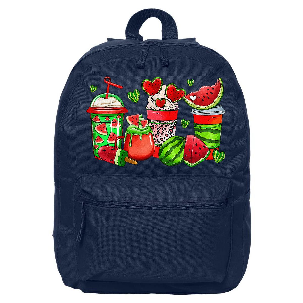 Cute Cups Of Iced Coffee Watermelon Tropical Summer Vacation 16 in Basic Backpack
