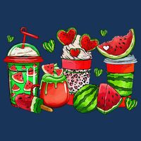 Cute Cups Of Iced Coffee Watermelon Tropical Summer Vacation Bag