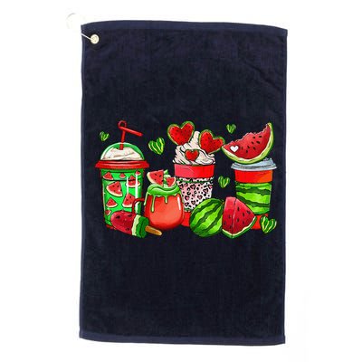 Cute Cups Of Iced Coffee Watermelon Tropical Summer Vacation Golf Towel