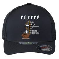 Coffee Christ Offers Forgiveness For Everyone Everywhere Flexfit Unipanel Trucker Cap