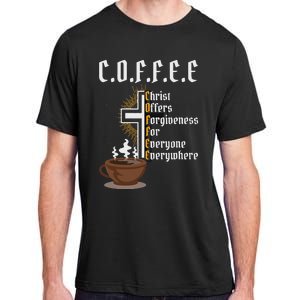 Coffee Christ Offers Forgiveness For Everyone Everywhere Adult ChromaSoft Performance T-Shirt