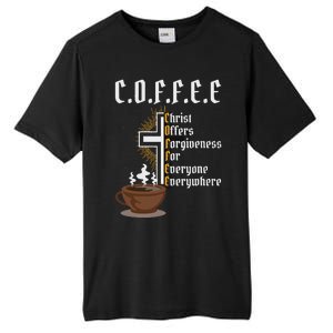 Coffee Christ Offers Forgiveness For Everyone Everywhere Tall Fusion ChromaSoft Performance T-Shirt