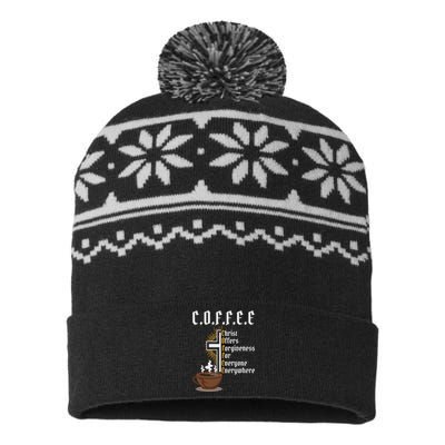 Coffee Christ Offers Forgiveness For Everyone Everywhere USA-Made Snowflake Beanie