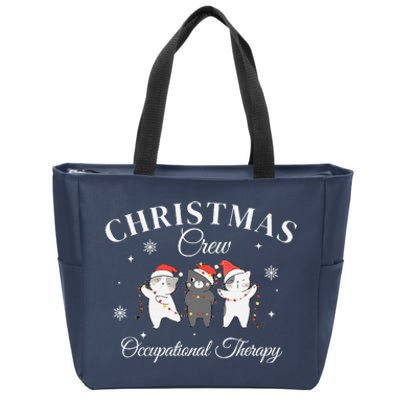 Christmas Crew Occupational Therapy Cat Ot Sped Teacher Zip Tote Bag