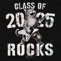 Cat Class Of 2025 Rocks Cat Graduated Signature Party Ladies PosiCharge Tri-Blend Wicking Tank