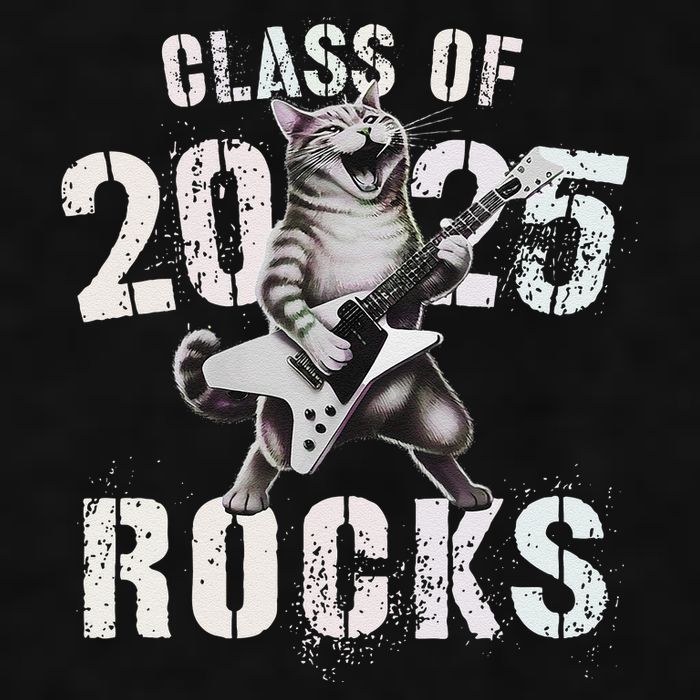 Cat Class Of 2025 Rocks Cat Graduated Signature Party Ladies PosiCharge Tri-Blend Wicking Tank