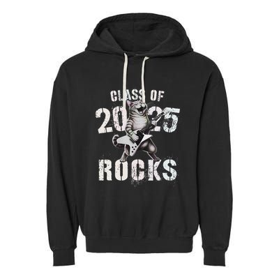 Cat Class Of 2025 Rocks Cat Graduated Signature Party Garment-Dyed Fleece Hoodie