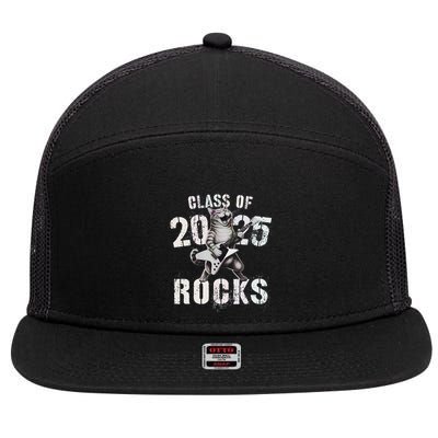 Cat Class Of 2025 Rocks Cat Graduated Signature Party 7 Panel Mesh Trucker Snapback Hat