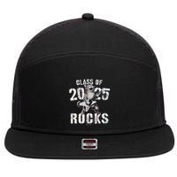 Cat Class Of 2025 Rocks Cat Graduated Signature Party 7 Panel Mesh Trucker Snapback Hat