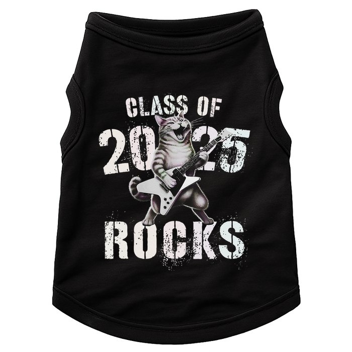 Cat Class Of 2025 Rocks Cat Graduated Signature Party Doggie Tank