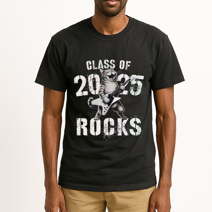 Cat Class Of 2025 Rocks Cat Graduated Signature Party Tall T-Shirt