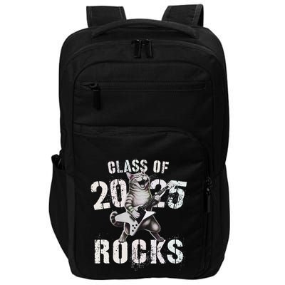 Cat Class Of 2025 Rocks Cat Graduated Signature Party Impact Tech Backpack