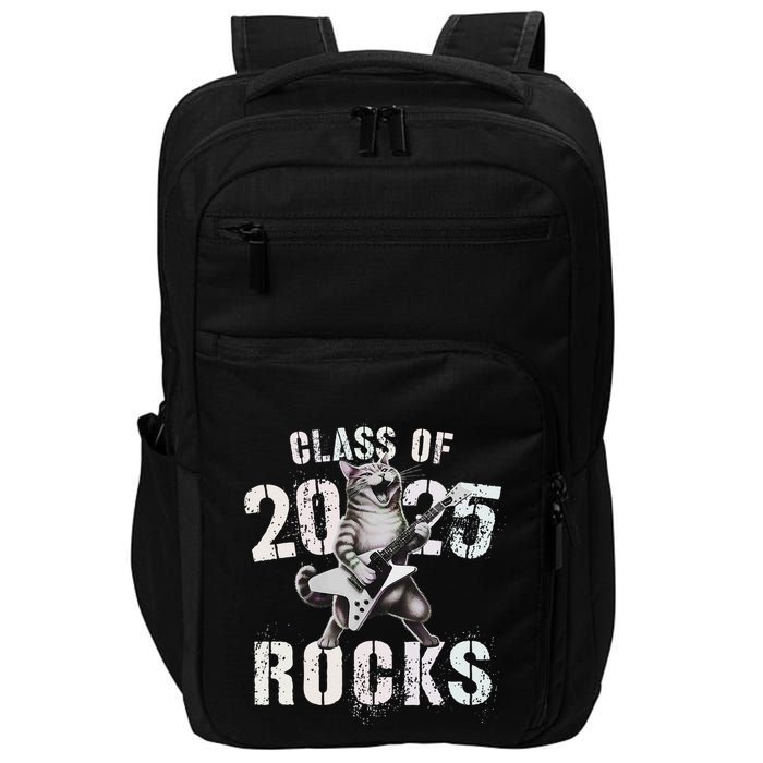 Cat Class Of 2025 Rocks Cat Graduated Signature Party Impact Tech Backpack