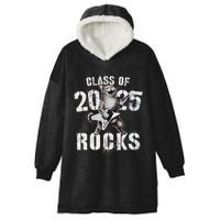 Cat Class Of 2025 Rocks Cat Graduated Signature Party Hooded Wearable Blanket