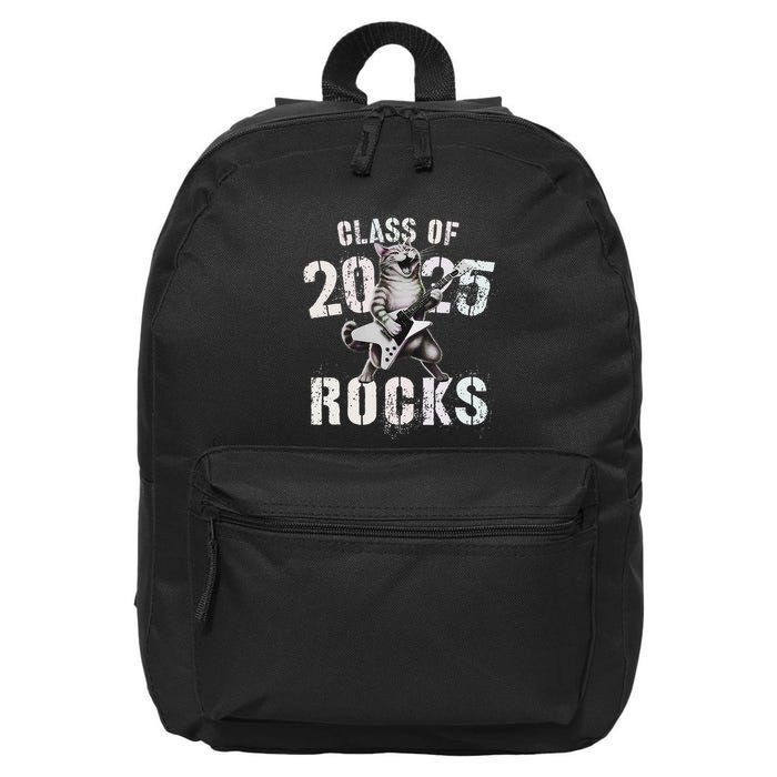 Cat Class Of 2025 Rocks Cat Graduated Signature Party 16 in Basic Backpack