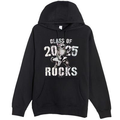 Cat Class Of 2025 Rocks Cat Graduated Signature Party Premium Pullover Hoodie