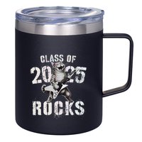 Cat Class Of 2025 Rocks Cat Graduated Signature Party 12oz Stainless Steel Coffee Mug