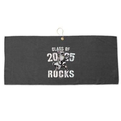 Cat Class Of 2025 Rocks Cat Graduated Signature Party Large Microfiber Waffle Golf Towel