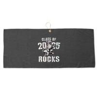 Cat Class Of 2025 Rocks Cat Graduated Signature Party Large Microfiber Waffle Golf Towel