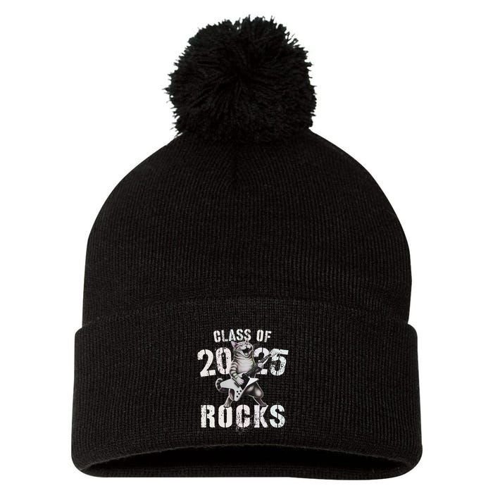 Cat Class Of 2025 Rocks Cat Graduated Signature Party Pom Pom 12in Knit Beanie