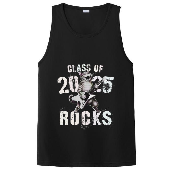 Cat Class Of 2025 Rocks Cat Graduated Signature Party PosiCharge Competitor Tank