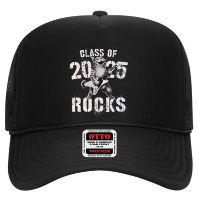 Cat Class Of 2025 Rocks Cat Graduated Signature Party Trucker Hat