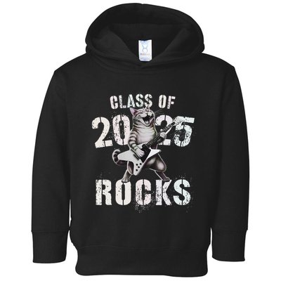 Cat Class Of 2025 Rocks Cat Graduated Signature Party Toddler Hoodie