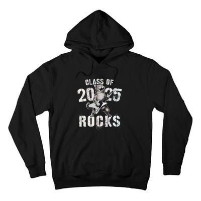 Cat Class Of 2025 Rocks Cat Graduated Signature Party Tall Hoodie