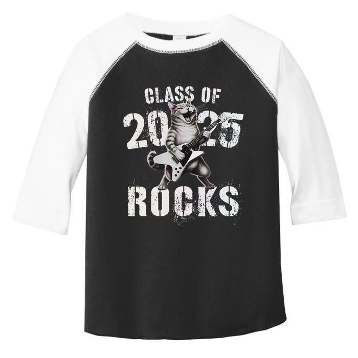 Cat Class Of 2025 Rocks Cat Graduated Signature Party Toddler Fine Jersey T-Shirt