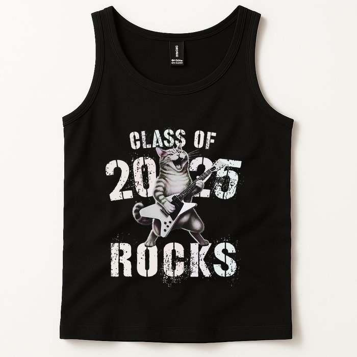 Cat Class Of 2025 Rocks Cat Graduated Signature Party Tank Top