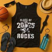 Cat Class Of 2025 Rocks Cat Graduated Signature Party Tank Top