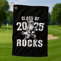 Cat Class Of 2025 Rocks Cat Graduated Signature Party Golf Towel
