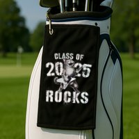 Cat Class Of 2025 Rocks Cat Graduated Signature Party Golf Towel