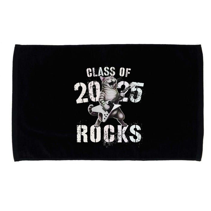 Cat Class Of 2025 Rocks Cat Graduated Signature Party Microfiber Hand Towel