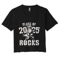 Cat Class Of 2025 Rocks Cat Graduated Signature Party Crop Top