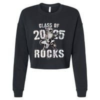 Cat Class Of 2025 Rocks Cat Graduated Signature Party Cropped Pullover Crew