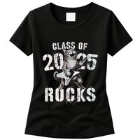 Cat Class Of 2025 Rocks Cat Graduated Signature Party Womens T-Shirt