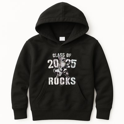 Cat Class Of 2025 Rocks Cat Graduated Signature Party Kids Hoodie