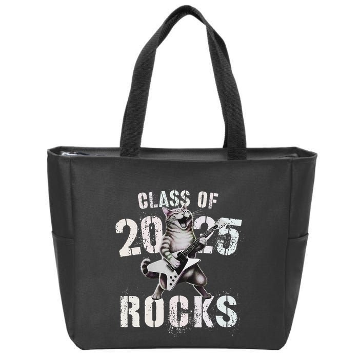 Cat Class Of 2025 Rocks Cat Graduated Signature Party Zip Tote Bag