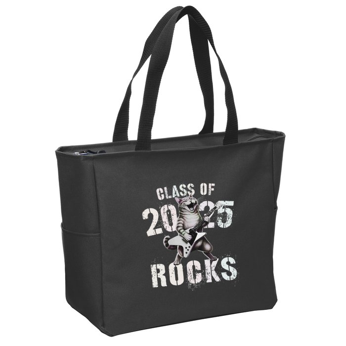 Cat Class Of 2025 Rocks Cat Graduated Signature Party Zip Tote Bag