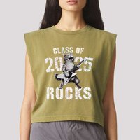 Cat Class Of 2025 Rocks Cat Graduated Signature Party Garment-Dyed Women's Muscle Tee