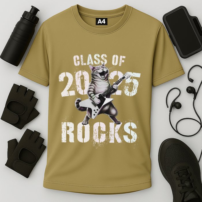 Cat Class Of 2025 Rocks Cat Graduated Signature Party Performance Shirt