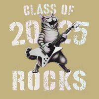 Cat Class Of 2025 Rocks Cat Graduated Signature Party Performance Shirt